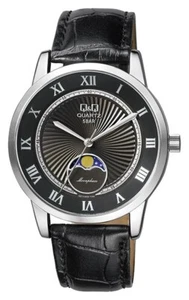 Q & Q Watch by Citizen Moon Phase Black Dial Black Band Men's QZ10J308Y - Picture 1 of 1