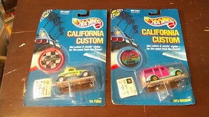 2 1989 Hot Wheels California Custom '34 Ford #1299 & '40's Woodie #1229 #DNSH2F - Foto 1 di 11