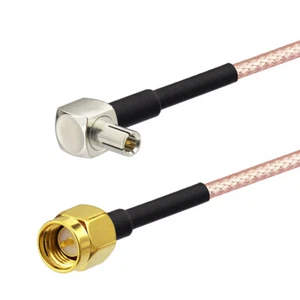 10pcs SMA plug to TS9 male right angle pigtail Cable RG316 30cm for 3G 4G Modems - Picture 1 of 4