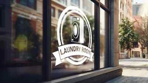 Laundromat Vinyl Decal-PEEL & STICK Window Sticker Storefront Café Shop Custom - Picture 1 of 8