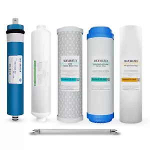 6 Stage Reverse Osmosis UV 2 Pins Lamp Replacement Water Filter Kit with 50 GPD - Picture 1 of 11