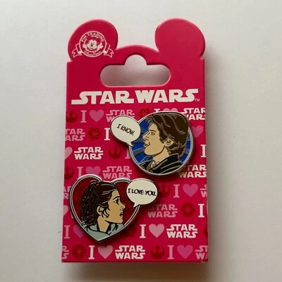 Han and Leia Valentines 2016 - 2 PIN SET Disney Pin 113240 - Image 1 of 2