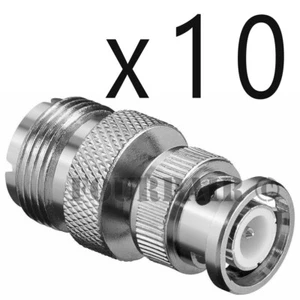 10 Pack Lot UHF SO-239 Female BNC Male RF Radio Antenna Coax Adapter Converter - Picture 1 of 2