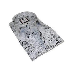 Camisa para hombre de CASILA Turquía mezcla de algodón mangas largas 501700-05 negra floral - Imagen 1 de 10