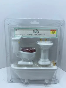 Juego de baño de porcelana Mayberry Street Miniatures 2017 Old Stock casa de muñecas - Imagen 1 de 2