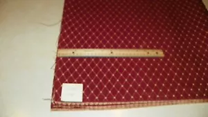 Burgundy Gold Dot Diamond Print Damask Upholstery Fabric Remnant F1335 - Bild 1 von 1