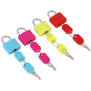 JUEGO DE CANDADOS DE LATÓN RECUBIERTOS DE COLORES PEQUEÑOS DE 4 PIEZAS BOLSA DE EQUIPAJE DE VIAJE MALETA CANDADOS - Imagen 1 de 1