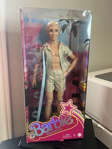 Barbie The Movie Ken Doll Wearing Pastel Striped Beach Matching Set - Picture 1 of 4