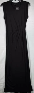 Club Monaco Knit Maxi Dress Women XL Black Crewneck Draped Front Sleeveless $159 - Picture 1 of 10