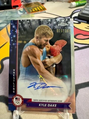 Kyle Dake 2024 Topps Chrome U.S. Olympic Hopefuls Refractor Auto /169 Wrestling - Image 1 of 2