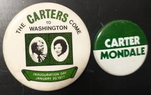 Lot "JC3" pair JIMMY CARTER political pins VG Campaign & Inauguration Day RARE - Picture 1 of 6