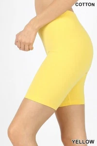 Womens Fitness Bike Shorts Soft Stretch Cotton Spandex Leggings Workout Yoga - Picture 1 of 31