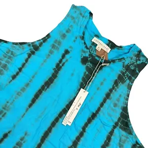 NWT LoveStitch M Crop Tank Top Tie Dye Love Muscle Blue 80s 90s Festival - Picture 1 of 6
