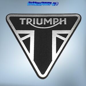 TRIUMPH Sticker 47x42mm Decal brushed alu badge Aufkleber 3D tank logo scooter