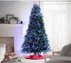 SANTAS BEST PRE LIT LED LIGHTS CHRISTMAS TREE 6FT 7FT 8FT 116 FUNCTION SNOWKISS - Picture 1 of 19