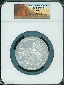 2010-P GRAND CANYON PARK ATB AMERICA THE BEAUTIFUL 5 OZ. SILVER NGC SP69 SP-69 - Picture 1 of 2