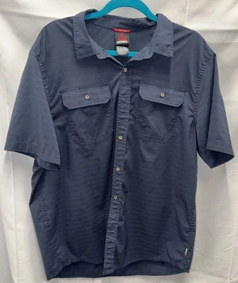 Gerry Dark Blue Woven Camp Shirt Men’s XL Short Sleeve UV Protection Stretch - Image 1 of 4