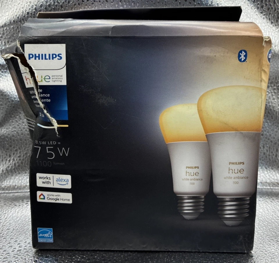 Philips Hue A19 LED Smart Light Bulbs, Flicker-Free 75W - E26 Base, 2pk - Image 1 of 4