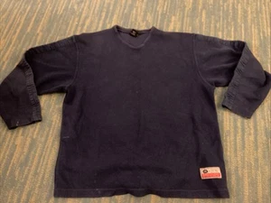 Y2K 00s Nike 978-952 Corduroy Sweater Navy Large - Picture 1 of 9