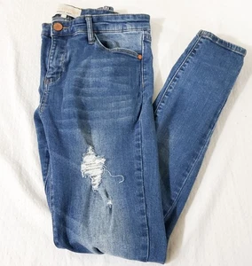 Cafe Denim Womens Juniors Premim Skinny Ripped Jeans - Sz 9/10 - Picture 1 of 7