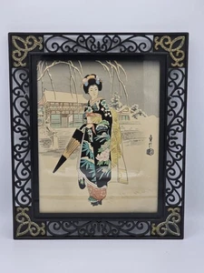Vintage Sadanobu III Hasegaua Woodblock Print " Maiko In Four Seasons Of Kyoto- - Foto 1 di 3