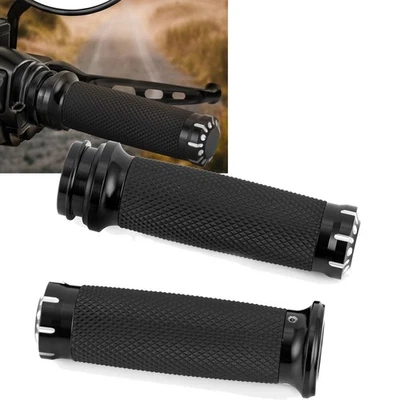 Empuñaduras electrónicas negras de 1" para Harley Tri Glide Softail Foto 1 de 4