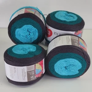 Red Heart Yarn ~ It's A Wrap ~ Action ~ Cotton Acrylic 7 oz 1100 yds ~ Lot of 4 - Picture 1 of 8