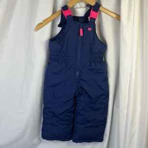 Carter's Mädchen marineblau Schnee Latz rosa Herz und Hardware EUC 18 Monate - Bild 1 von 9