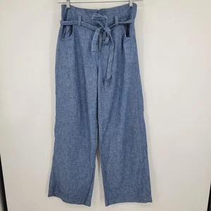 Gap Wide Leg High Rise High Waisted Chambray Look Gürtel Damen Hose Gr. 6 - Bild 1 von 9