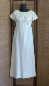 Pristine Emma Domb 60s 70s Winter White Scallop Empire Maxi XS S Union Label - Bild 1 von 12