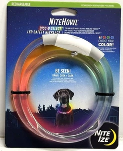 NiteHowl NHOR-07S-R3 LED Dog Collar Rechargeable Safety Disc-O Select - NEW - Picture 1 of 3