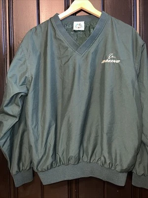 Pullover cortavientos de colección años 90 Y2K verde Softshell Boeing Aircraft para hombre M Golf Foto 1 de 4