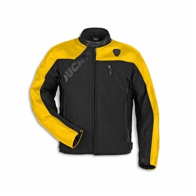 Ducati Logo C1 Men's Yellow Motorbike Racing Jacket - Image 1 of 4