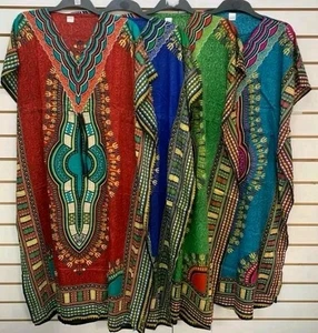 NEW WOMENS SUMMER DASHIKI PRINT LONG KAFTAN DRESS BEACH HOLIDAYS KAFTAN DRESS - Picture 1 of 2