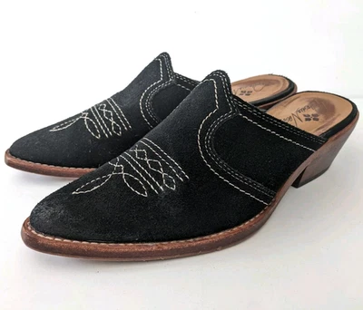 Patricia Nash Battista Mules Negro Gamuza Vaquero Occidental Mujer 8.5 Zapatos Tacones Foto 1 de 4