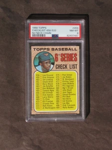 Lista de verificación Topps 1968 # 454 Robinson variación de error sin cadena para el cuello PSA 8 casi nuevo-como nuevo - Imagen 1 de 2
