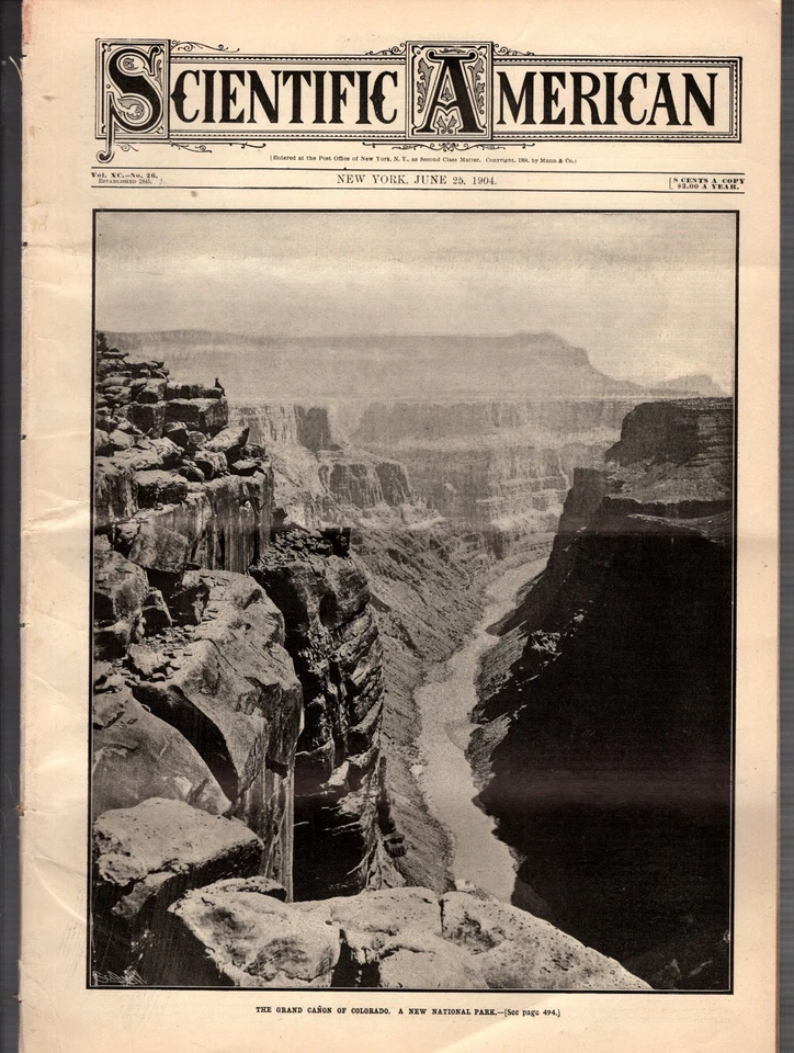 1904 Scientific American June 25-Grand Canyon is a Park; Modeling animals; Index - Image 1 of 1