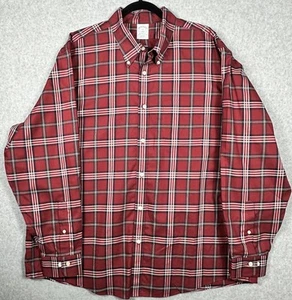 Brooks Brothers 1818 Regent Shirt Men's 2XL Plaid Red Button Up No Iron - Picture 1 of 7