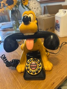 vintage Disney Telemania Collectible Push Button Animated Pluto Telephone - Picture 1 of 5