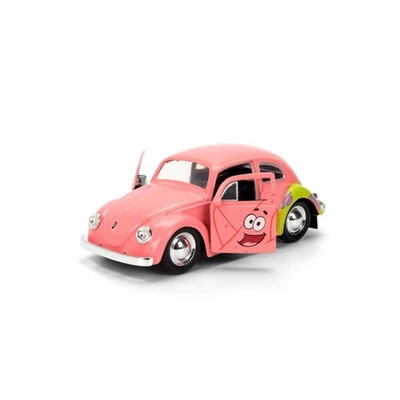 J479 Voiture 1/32 JADA Bob L'éponge : Volkswagen Beetle 1959 Rose - Photo 1/4
