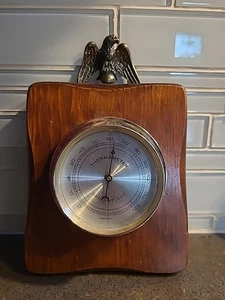 USA Vintage Springfield Instruments Brass Eagle Crown Thermometer Hackensack NJ - Picture 1 of 4