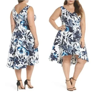 Eliza J Womens High Low Floral Print Sleeveless V-Neck Dress Size 12 NWT - Picture 1 of 11