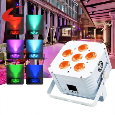 DJ 6x18W RGBWAUV Battery Wireless DMX led Par wedding up light Club Cube Uplight - Image 1 of 4