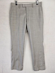 Charles Tyrwhitt Light Grey Slim Fit Wool Trousers Work 32W 30L BNWOT - Picture 1 of 6