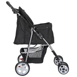 Dog Stroller Pet Travel Carriage w/Foldable Carrier Cart &Cup Holder  4 Wheeler - Picture 1 of 12