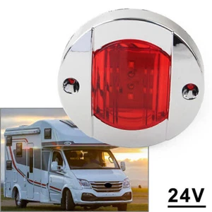 Truck Trailer RV Boat Round 24V Red LED Side Marker Trailer Lights 6LED 2835-SMD - Picture 1 of 6