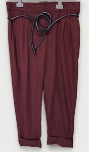 BRUNELLO CUCINELLI Peg Trousers Size IT42/M Wool Blend Belt Cropped RRP £1,100 - Picture 1 of 13