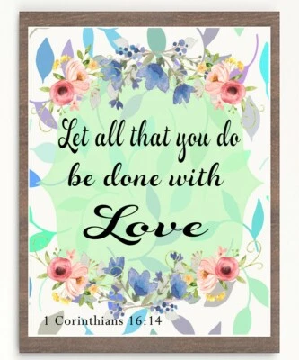 Настенное искусство печатается синий и многоцветный с цитатой в нескольких размерах - Изображение 1 из 4