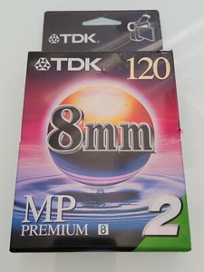 TDK Mp Premium 120, 8mm Video Cassette Camcorder Tapes High Standard NEW 2 Pack - Picture 1 of 6