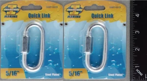 DOS eslabones rápidos de acero chapado en zinc 5/16""x 3"" de Invincible Marine 3089-0270 - Imagen 1 de 6